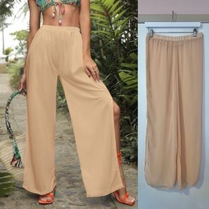 SHEIN Swim Vcay Split Thigh Wide Leg Pants